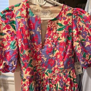 Hyacinth House Floral Puff Sleeve Tiered Mini Dress NWT Cottagecore Boho